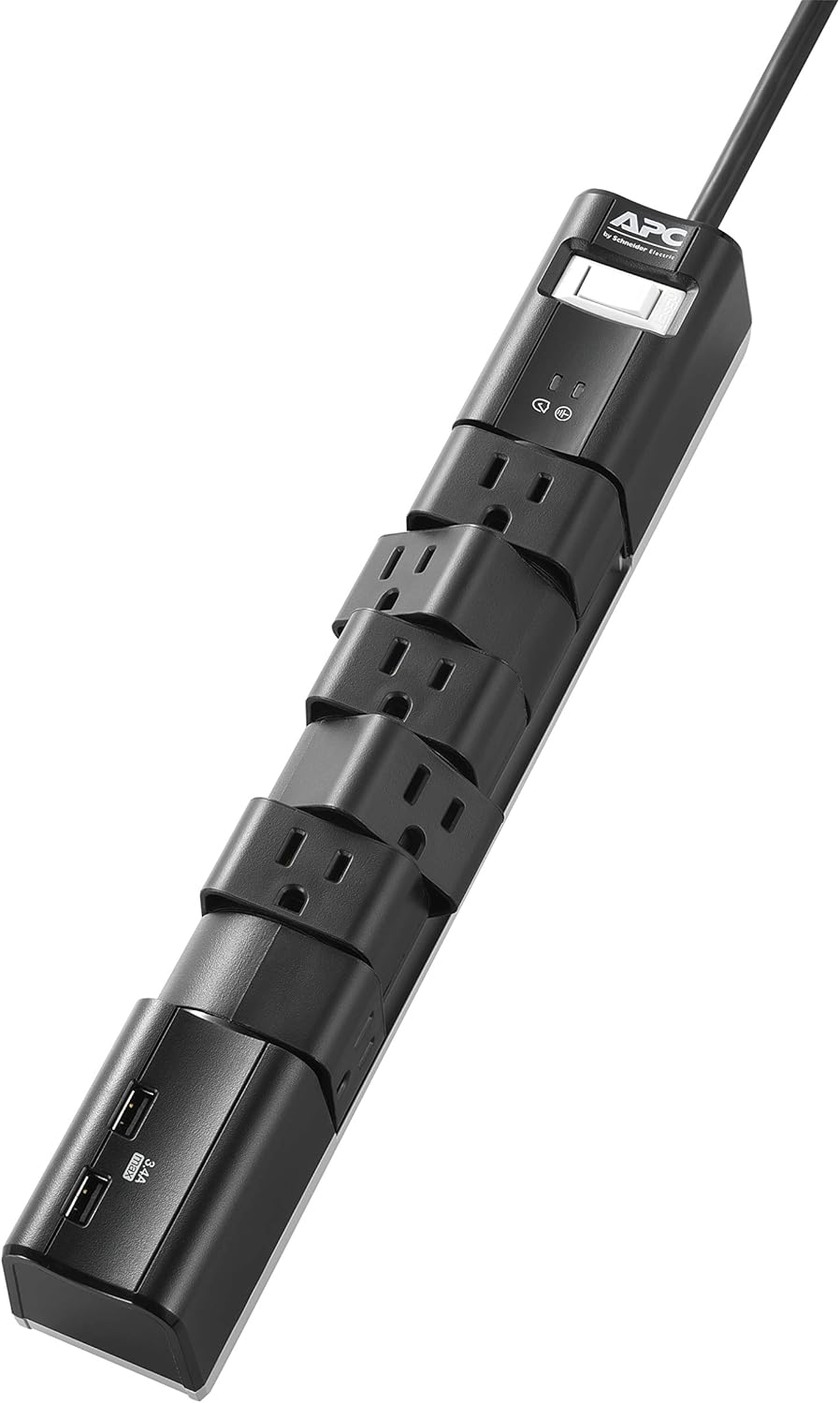 APC Surge Protector Power Strip, PE76, 1440 Joule, Flat Plug, 7 Outlet Strip: Electronics