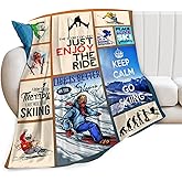 reoqeosy Skiing Blanket Ski Lovers Throw Blankets Cozy Plush Flannel Skiing Sports Blanket Gifts for Girls Boys Women Men 50"x40"