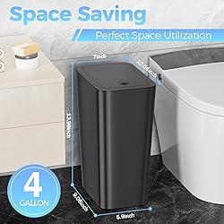 RTWDKFQ 3 Pack 4 Gallon Bathroom Small Trash Can
