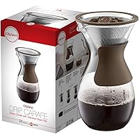 Osaka Pour Over Coffee Maker with Reusable Stainless Steel Drip Filter, 37 oz (7-Cup) Glass Carafe and Lid 'Senso-JI…