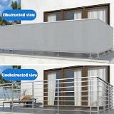 Cool Area Privacy Screen 90x300 cm Balcony Cover Grey PES PU Coated view 4