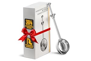 Sourdough Flour Duster for Bread Baking – Powdered Sugar Shaker Duster with Spring-Loaded System & One-Handed Operation – Sta