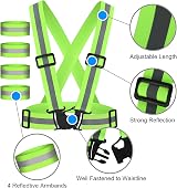URAQT 2 Pack Reflective Vest and 4 Wristbands High Visibility Safety Gear view 3
