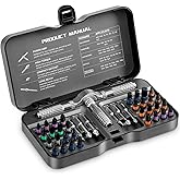 Sopclane 40 In 1 Ratcheting Screwdriver Set,Multi S2 Steel Bits with Detachable Ratchet Handle,Ratchet Screwdriver Set for Furniture Assembly, Electronics Repair, Bicycle,DIY