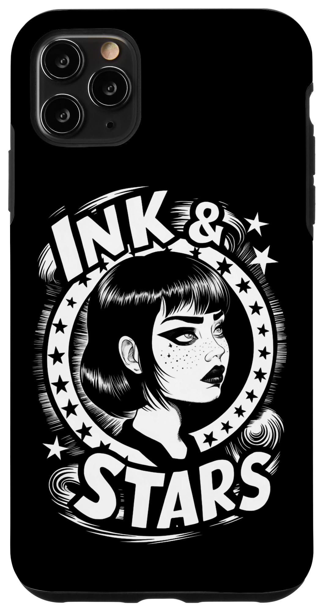 iPhone 11 Pro Max Vintage Tattoo Goth Girl Ink and Stars Case