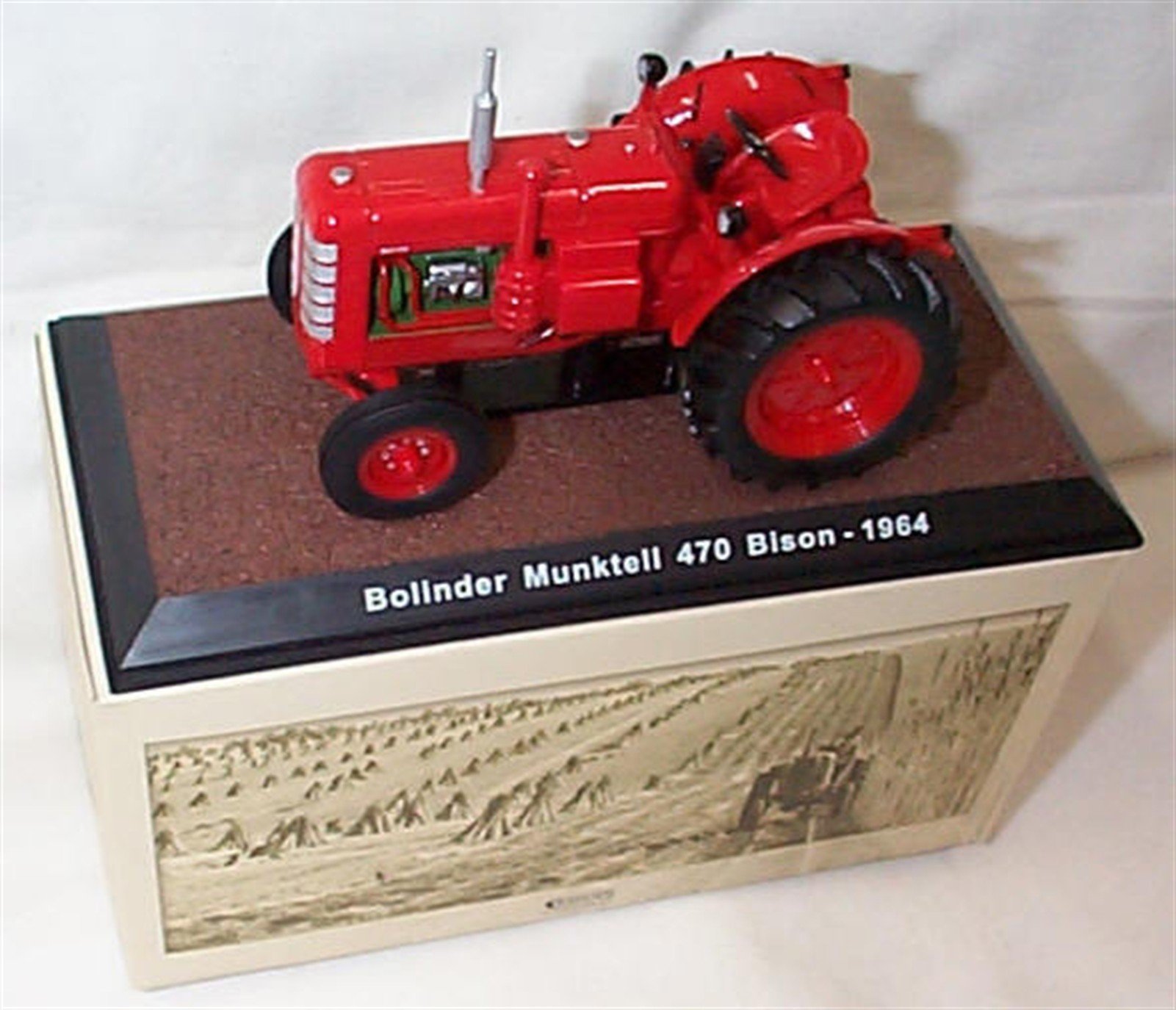atlas editions red bolinder munktell 470 bison 1964 tractor 1:32 scale diecast model