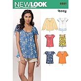 New Look 6891 Women's Pull-On Tops Sewing Pattern, Sleeve Variations, Sizes 10-22