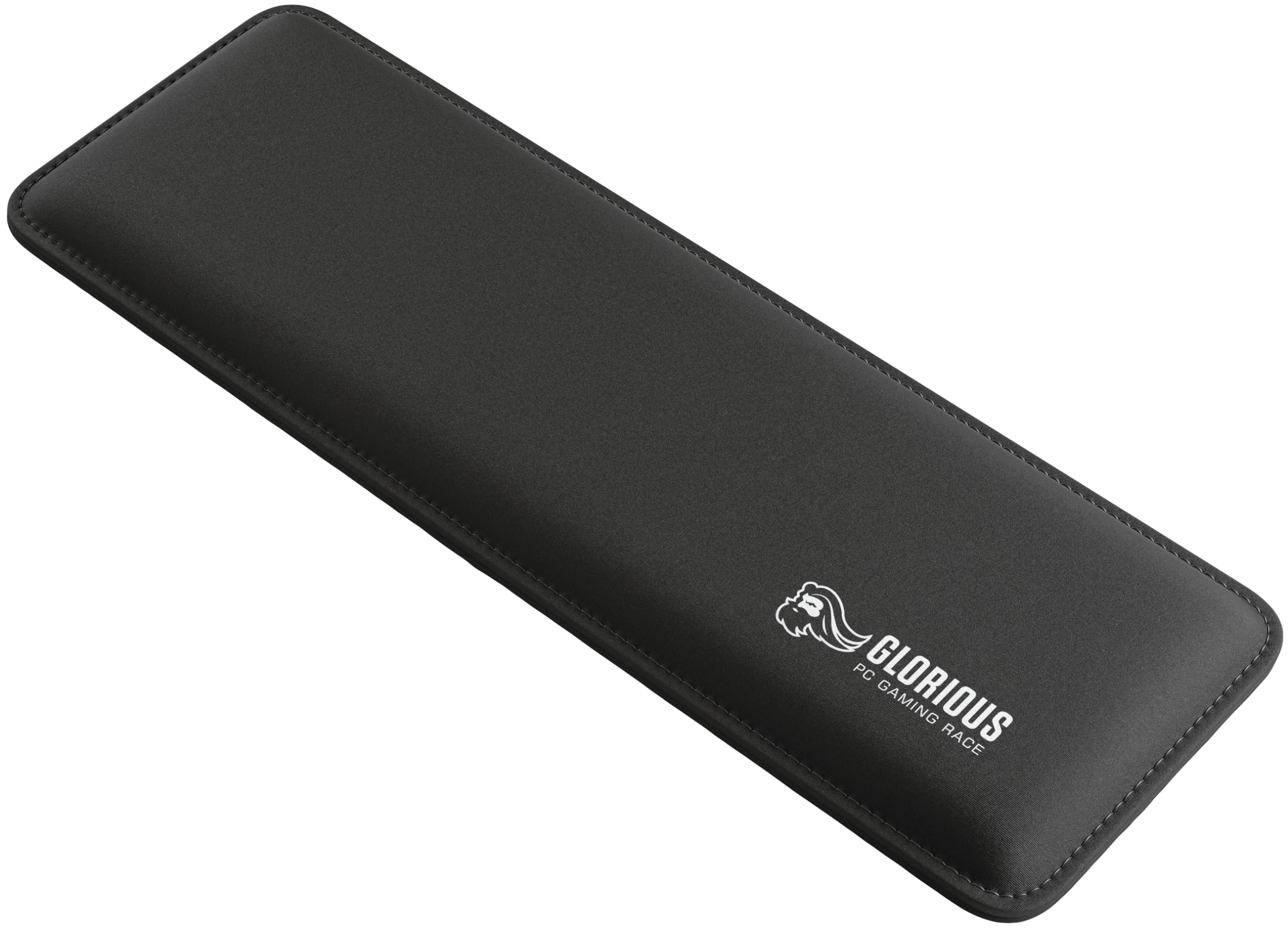 Glorious Gaming Padded Keyboard Wrist Rest (Compact, 17mm Thick) - Anti-Fray Stitched Edges, Smooth Cloth Surface, Anti-Slip Rubber Base, Medium Firmness, 300 x 100 x 17mm - Black