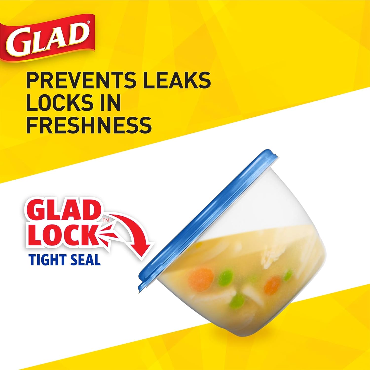 GladWare Soup & Salad Food Storage Containers, Medium Rectangle Holds 24 Ounces of Food, 5 Count Set: Home & Kitchen