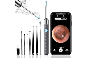 DEETOK Stereo Microscopes, 1080P Ear Camera Stereo Microscope, Ear Cleaner with Camera, Ear Wax Removal Include 8 Pcs Ear Set, Ear Cleaning Kit for iPhone, iPad, Android Phones - Gray