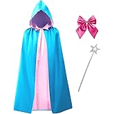 WHGAW Fairy Costume Women Godmother Cosplay Accessories Adult Fairy Hooded Cloak Bow Tie Star Stick Halloween Dress up Party