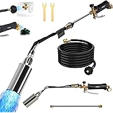 Propane Torch Kit Weed Burner 1,800,000 BTU, Built-in Igniter, 10FT Hose | Heavy Duty Flame Thrower Gun with 30" High Flame, Detachable Long Reach Torch for Weeds, Ice, Snow, Asphalt