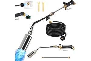 Propane Torch Kit Heavy Duty Weed Burner, 1,800,000 BTU Flame Thrower Gun with Built-in Igniter, with 30" High Flame, 10FT Ho