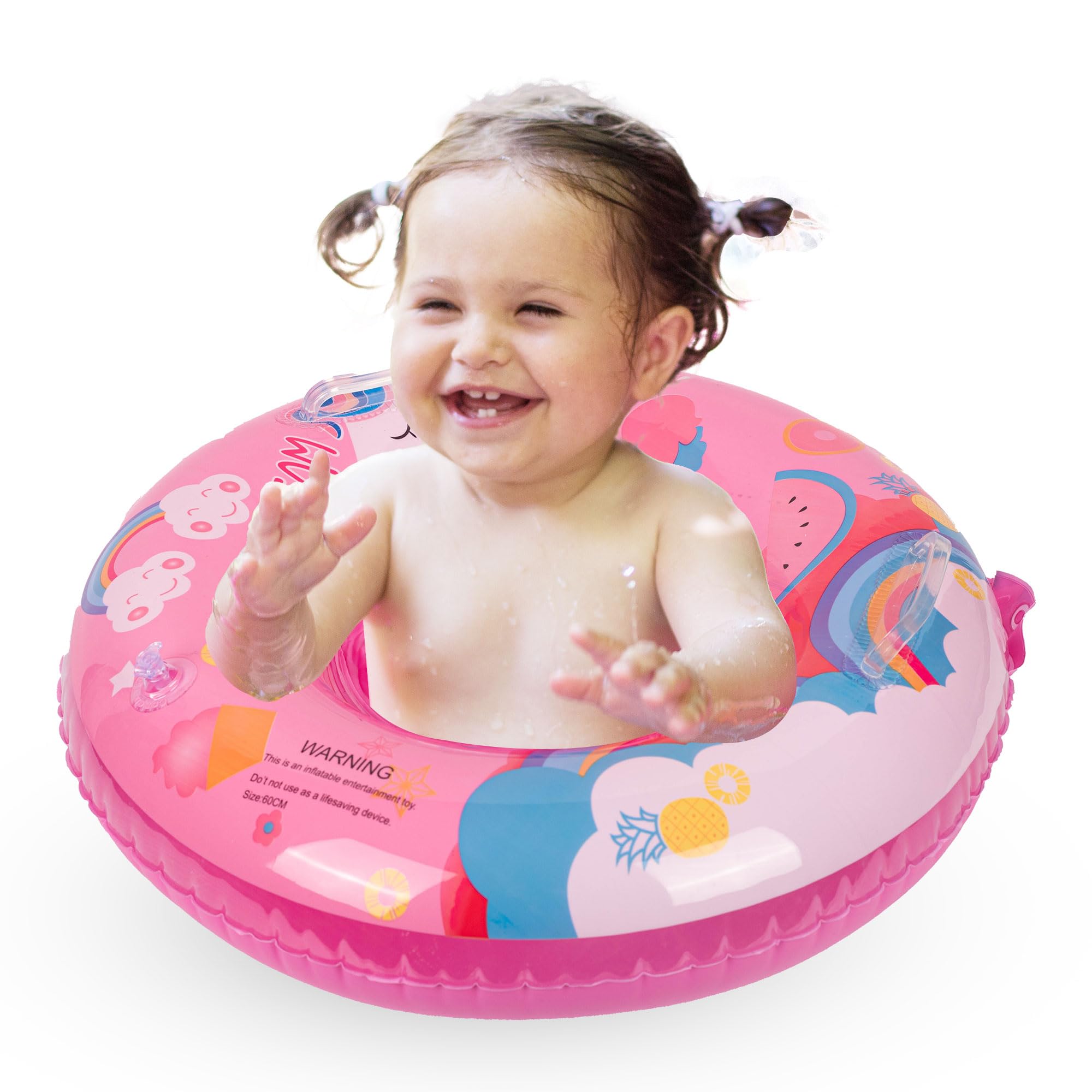 Baby Swimming Float, Baby Inflatable Pool Float with Seat for 6-36 Months, Baby Girl Inflatable Baby Swimming Ring Pool Float for Infant Toddler Kids 1-3 Years (Rainbow Unicorn)