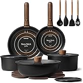 CAROTE 19pcs Pots and Pans Non Stick, Cookware Sets Detachable Handle, Induction Kitchen Pots and Pans,NonStick Cooking Set, 