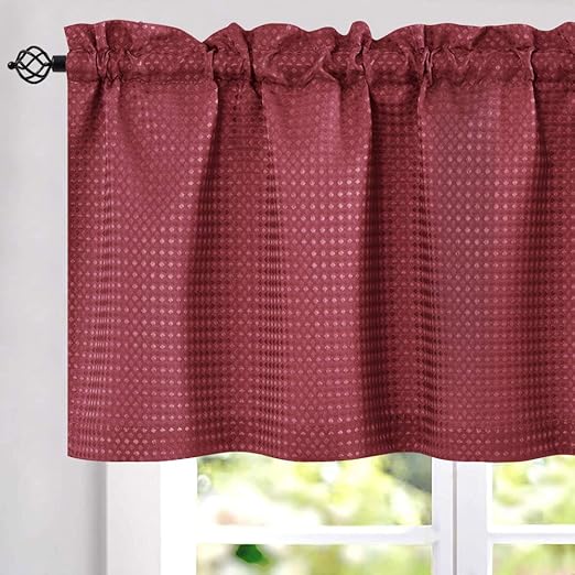 Amazon Com Jinchan Waffle Weave Textured Valance For Kitchen