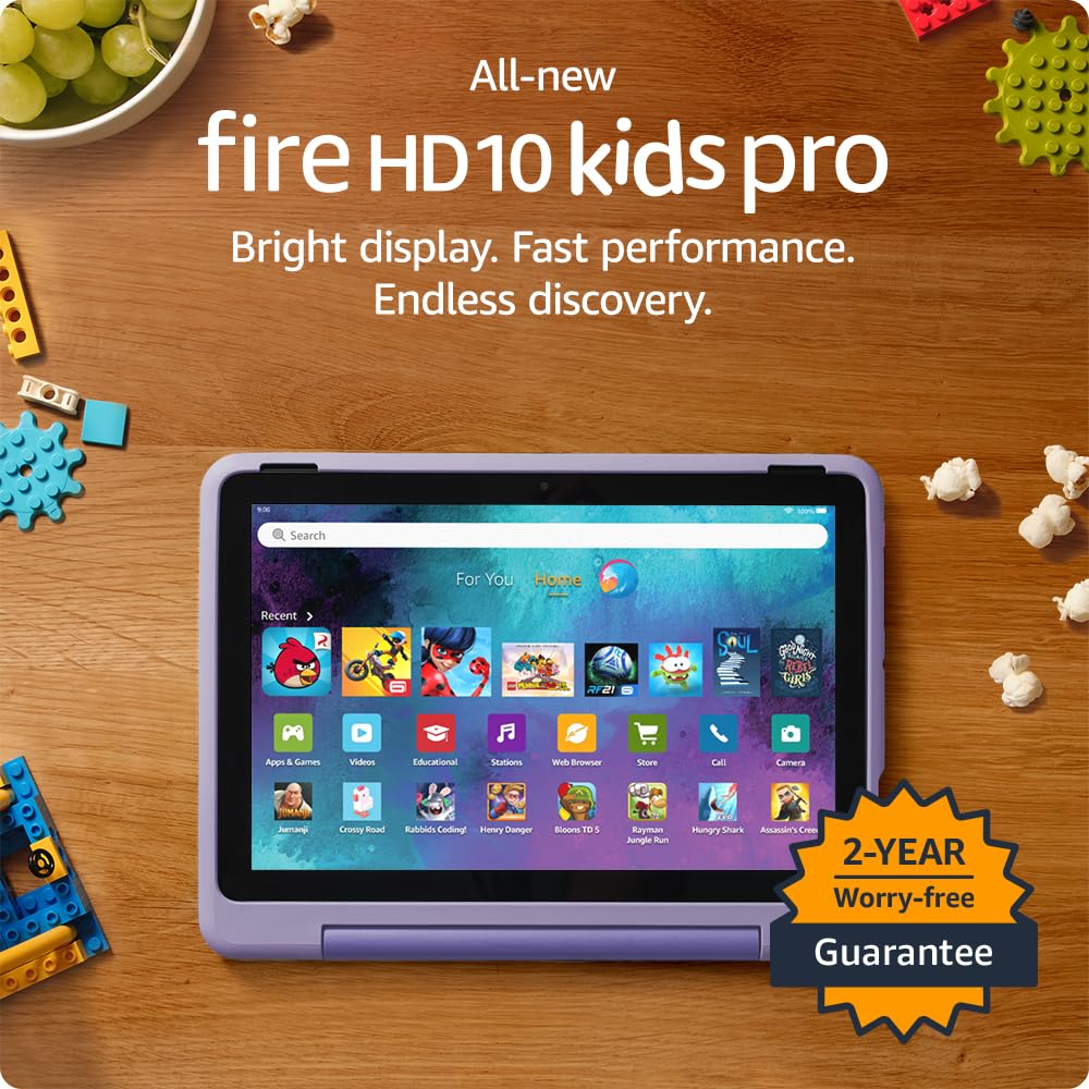 Mua Amazon Fire HD 10 Kids Pro tablet- 2023, ages 6-12 | Bright 10.1″ HD screen | Slim case for older kids, ad-free content, parental controls,…