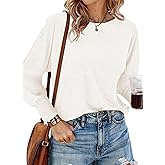 Dokotoo Womens Tops for Women 2024 Spring Fall Clothes Womens Long Sleeve Tops Shirts for Women Dressy Casual Fashion Shirts Tops Trendy Women's Business Work Loose Basic Tee White Blouses