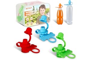 BEFSOP Water Bottle Spout Adapter for Kids,Baby Water Bottle Cap No Spill Silicone Bottle Top Spout Adapter Attachment for Toddlers and Adults,Water Bottle Toddler Cups - BPA Free (Mix - 3 Pack)