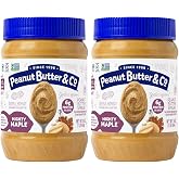 Peanut Butter &amp; Co. Mighty Maple Peanut Butter, 16 oz (2 Pack) | Non-GMO Project Verified, Gluten Free, Kosher, 6g Protein, Maple Peanut Butter, USA-Grown Peanuts, No HFCS, Breakfast Spread