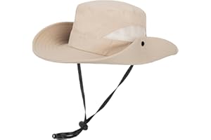 CAYSEP Kids-Boys-Summer-Sun-Hat Outdoor-UV-Protection-Mesh-Fishing-Hat Quick-Drying Wide Brim Beach Hats (5-10Y)