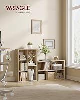 VASAGLE Oak Bookcase 5 Compartments Standing Shelf LBC25NL Living Room Office view 2