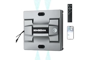 SGMSIGMA M83 Portable Smart Window Cleaning Robot, 4-Water Spray & 5600PA High Suction Power Clean, Edge Detection Sensor, Pe
