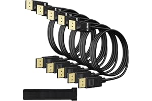 Elecan VESA Certified 4K DisplayPort 1.2 Cable 4 FT/5 Pack, High-Speed DP to DP Male-to-Male Display Port Cord, 4K@60Hz 2K@16