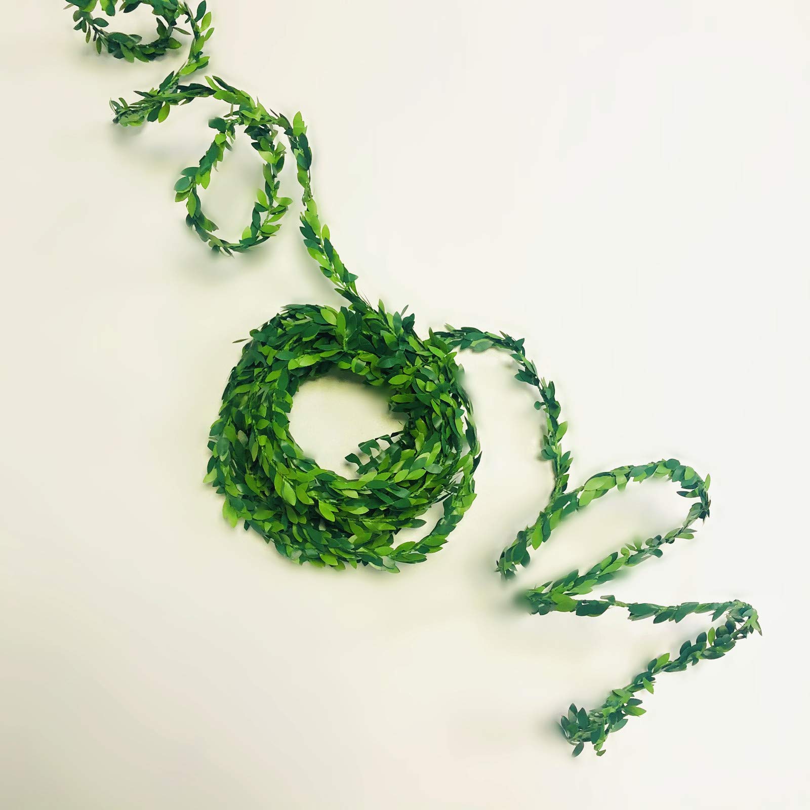 YOLIGHT Artificial Green Leaf String Lights LED Ivy Willow Leaf Garland Fairy Wreath Light Battery Powered for Christmas Wedding Birthday Decor (Battery Powered, 16.4FT/50LED)