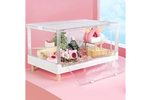 Ruexue Hamster Cage & Guinea Pig Cages,Fully Transparent and Eco-Friendly Large Acrylic Cage for Small Animal Pets,Such as:Be