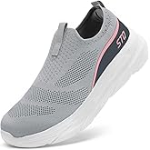 STQ Slip on Sneakers Women Walking Shoes with Arch Support Memory Foam