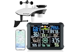 Sainlogic WiFi Smart Weather Station SA9 with 24H/ 7Days Accurate Weather Forecast by Weatherseed® AI, 8.5" Large Display,UV,Sun Light,Rain Gauge,Wind Gauge,2-Year Data Storage & Export（Only 2.4G）