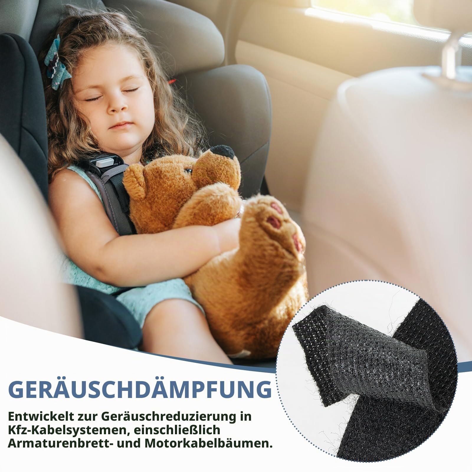 Ealyder Tape Kabelbaum Gewebeband 2 Stück 19 mm x 17 m – Hochtemperaturbeständig, Selbstklebendes Isolierband für Auto Kabelbaum, Geräuschdämmung & Kabelschutz 7