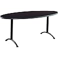 Iceberg ARC 6-Foot Oval Conference Table, Office Furniture, Fixed Height, Walnut Top, Gray Legs, 36" W x 72" L x 29” H
