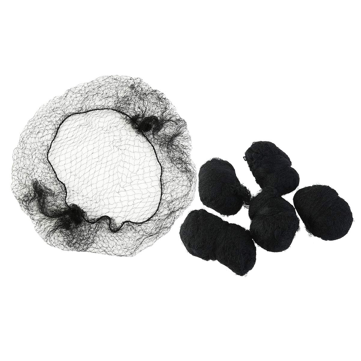 FRCOLOR 100pcs Reusable Hair Nets for Buns 50CM Invisible Elastic Edge Mesh Wig Nets for Women Girls Bun Updos Catering