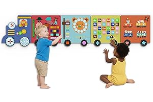 BlueWood Felt Wall Busy Board Panels, Toddler Learning Activity Center, Montessori Philosophy Sensory, Educational Toys, Conducive to All-Round Development - Train