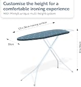 Minky Large Ironing Board 122 x 38 cm Universal Height UK Made view 3