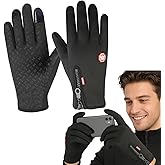 Warm & Touchscreen Gloves, Anti-Slip Thermal Winter Gloves for Men & Women, Windproof Cold Weather, for Motorcycle Riding, Bicycle, Cycling, Hiking & Winter Sport Outdoor Gloves (Large)