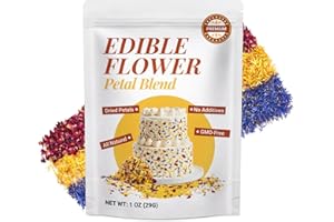 CCnature Edible Flowers Petal Blend 1oz | All natural | No Additives | Non GMO | 3 Types of Edible Dried Flowers for Baking, Cocktails, Cake Decorations, Drinks and Garnish
