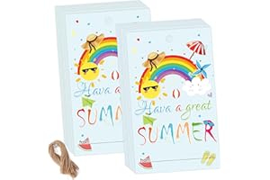 Summer Gift Tags with String 2 x 3.5 Inch Hope Your is Popping with Fun Hello Summers Name Tags End of School Year Cads for E