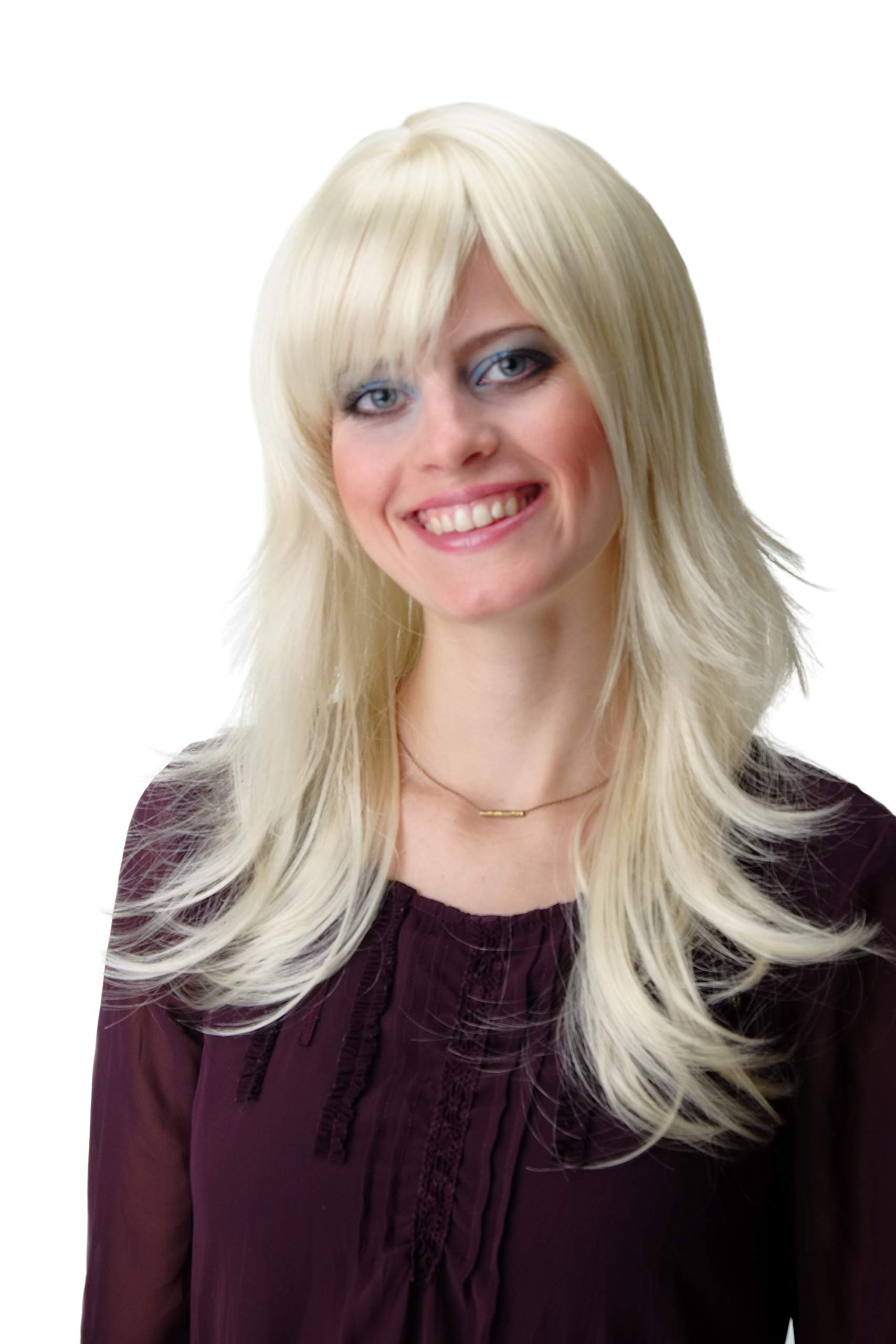 WIG ME UP - GFW242-613 Lady Quality Wig long slightly wavy long fringe parted sideways platinum blond