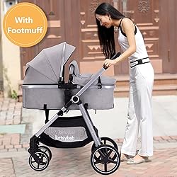Lortsybab 2-in-1 Baby Stroller with Bassinet Mode