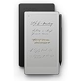 reMarkable Paper Pro Move - Leather Folio Bundle | Ultraportable Color 7.3" Paper Tablet with Marker Plus Pen with Eraser, and a Book Folio Cover in Black Leather
