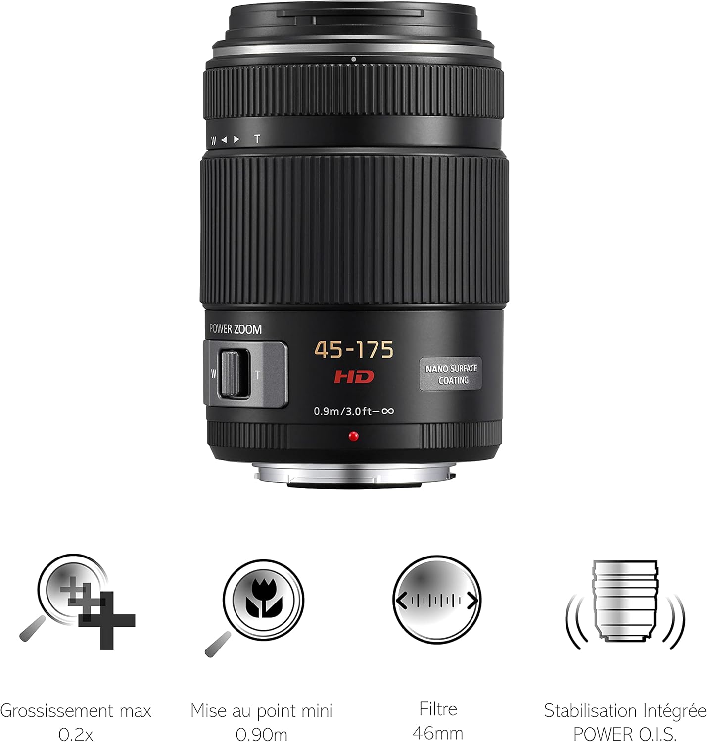 Panasonic Lumix H Ps Objetivo Servo Zoom Para Camaras De Montura M4 3 Focal 45 175 Mm F4 F5 6 Tamano Filtro 46 Mm Lentes Asfericas Power O I S Negro Amazon Es Electronica