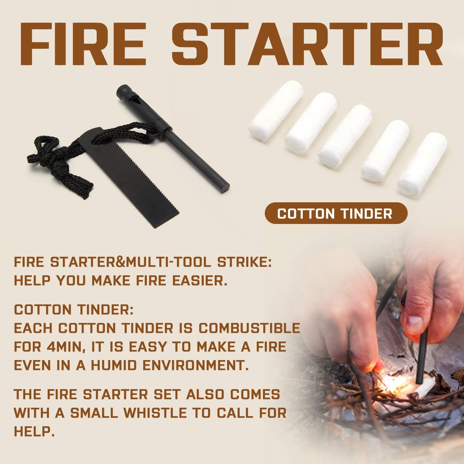 W WIREGEAR Bivy Bag Emergency Sleeping Bag Survival Sleeping Bag Lightweight and Waterproof Includes Fire Starter 5 Fire Tinders Suitable for Hiking Camping Outdoor Activities : Sports & Outdoors