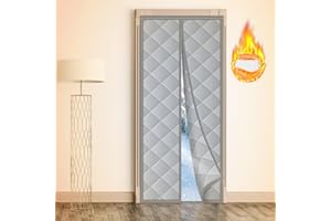 BEWAVE Magnetic Insulated Door Curtain Magnetic Thermal and Insulation Self-Closing Door Cover for Winter Patio Bedroom AC Room Fits Door Size up to 32" x 80"