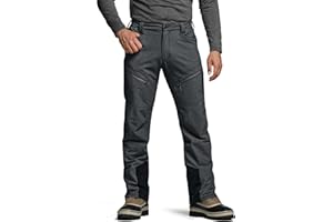 CQR Men’s Softshell Fleece Lined Winter Hiking Pants, Water Resistant Insulated Thermal, Outdoor Tactical Warm Snow Ski Pants