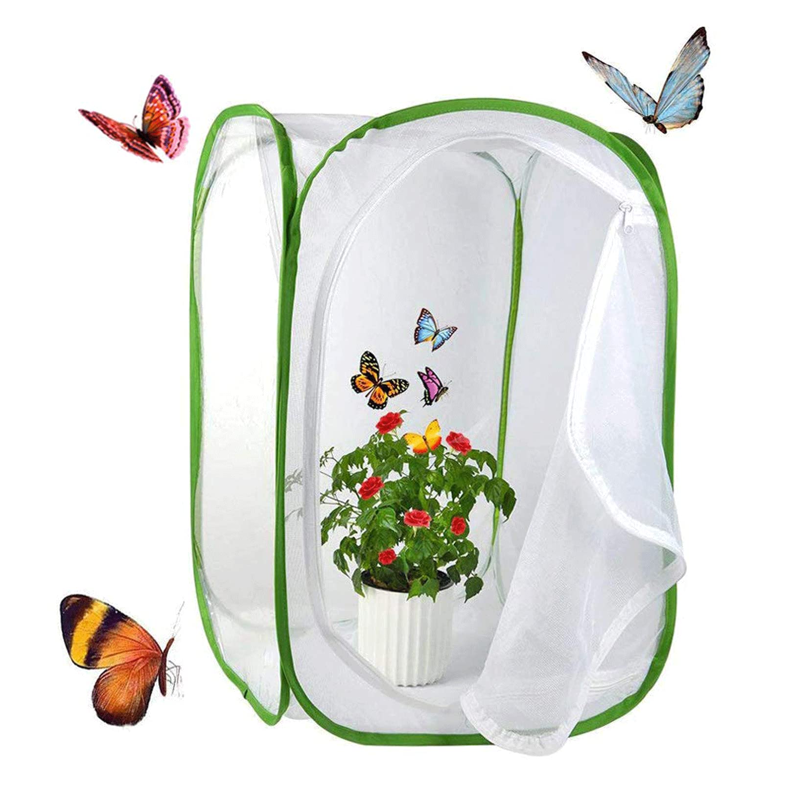 Yeelan Butterfly Habitat Collapsible Bug Catcher Net Mesh Insects Plant Cage Terrarium Pop-up for Kids/Toddler Catching Crickets/Firefly/Caterpillars/Ladybird/Fish etc (40 * 40 * 60cm)