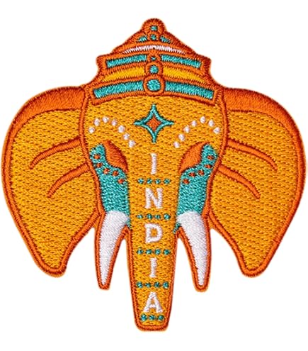 WASPRO Parche de viaje de la India, Taj Mahal, Groovy bordado para coser con plancha, rectangular, 3.1 x 2.2 in