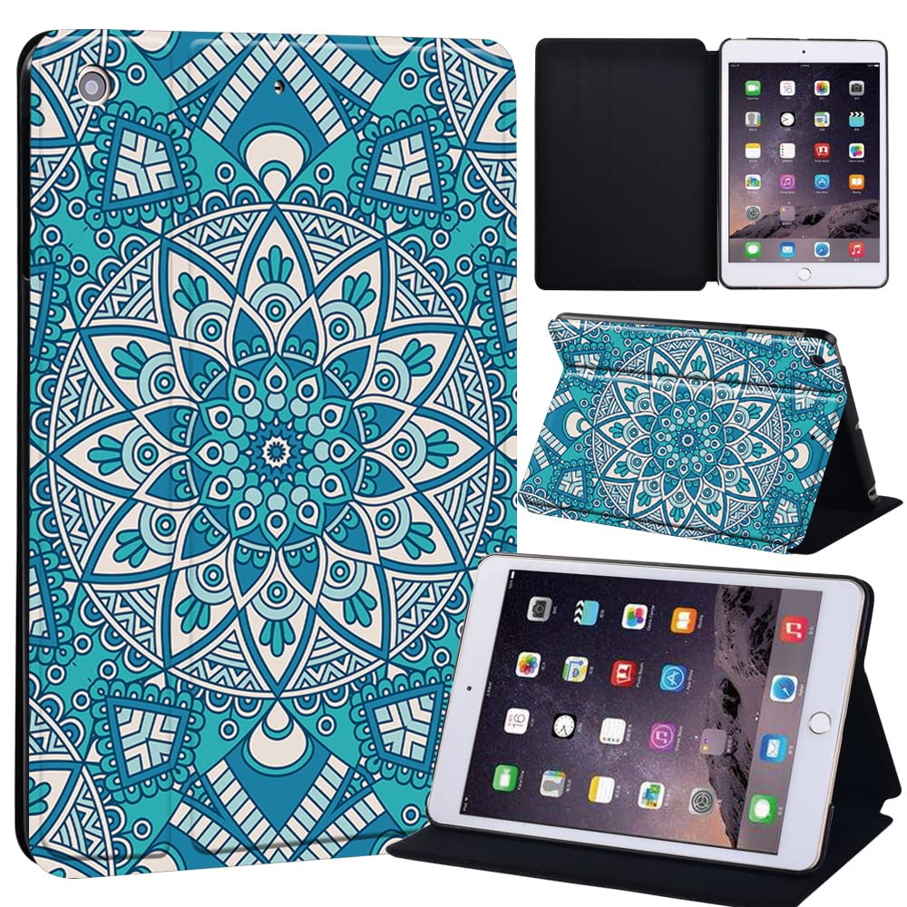 Camouflage Printed Case for iPad Mini 1/2/3, Lightweight Trifold Stand Case with Auto Sleep/Wake, Microfiber Lining, Hard Back Cover for iPad Mini 1/Mini 2/Mini 3 (mandala pattern 014)